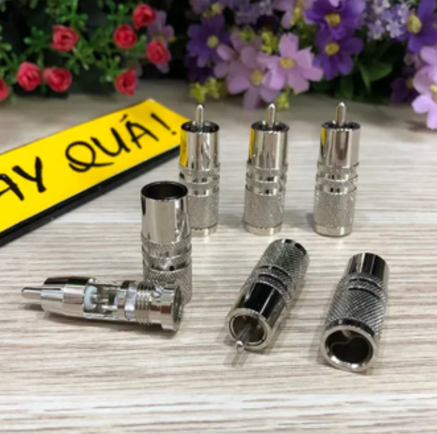 T6-04B Jack RCA Plug 10mm Audio Copper Connector  - 4pcs