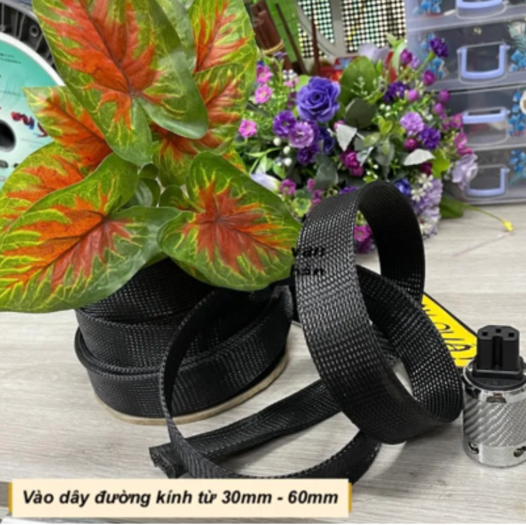 T6-07A​ Da rắn - Xác rắn - Ống gen lưới nylon luồn dây lớn