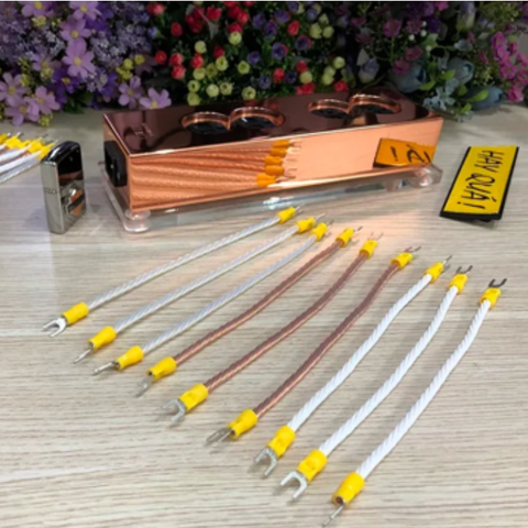  T10-04F2​ Dây Đồng teflon, OCC pure copper 99.99% - Đã gia công - Dài 20cm 