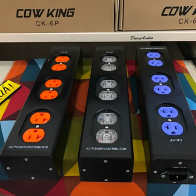 T15-12C Ổ cắm điện mặt nhôm phay - COWKING Power distributor CK-6P