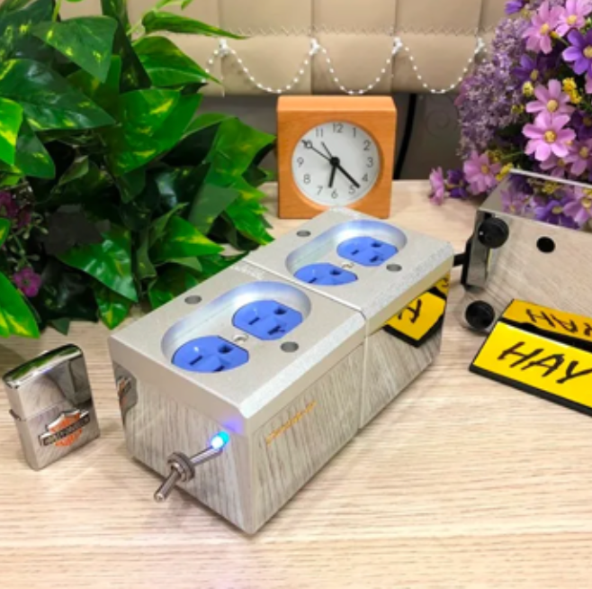 T15-14B Ổ cắm điện Mặt nhôm anode