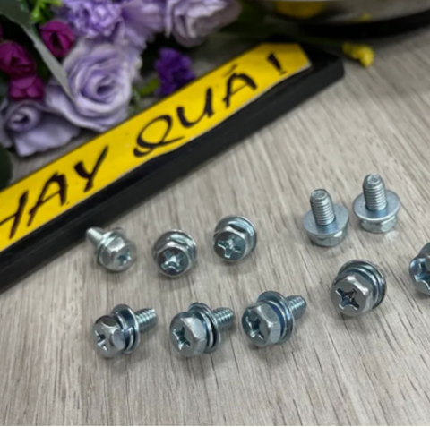  T17-16A Bộ 10 ốc thép bu lông M6x10mm 