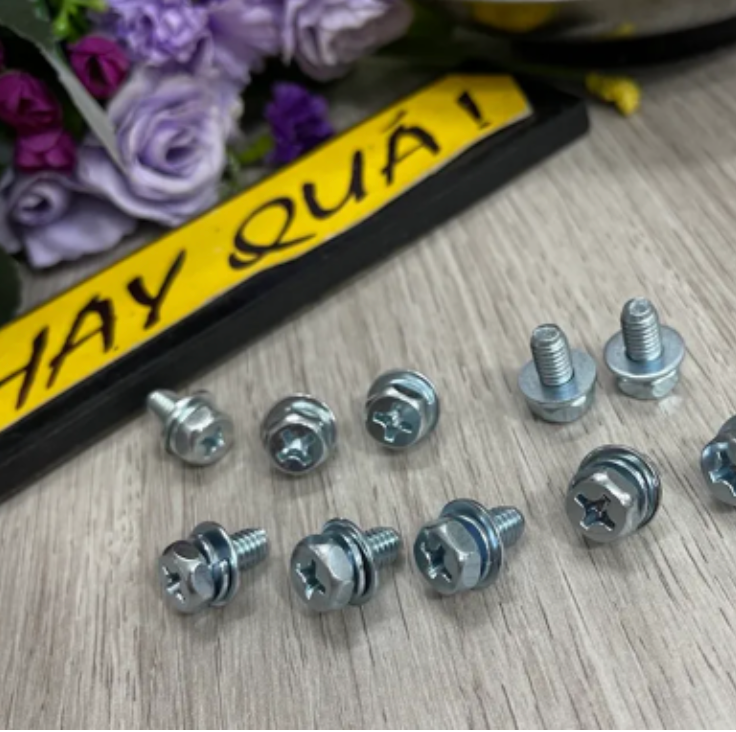 T17-16A Bộ 10 ốc thép bu lông M6x10mm