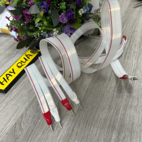  T4-08H​ Dây loa lụa RED - Flat Wire - Silver Plated Teflon Wire - Ultra Flat Speaker Cable 