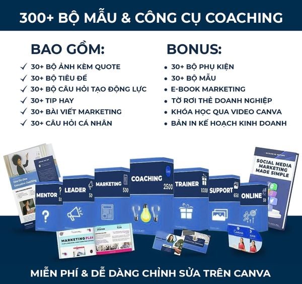  300 template canva dành cho Coaching - Marketing - Bán hàng - Leadership 