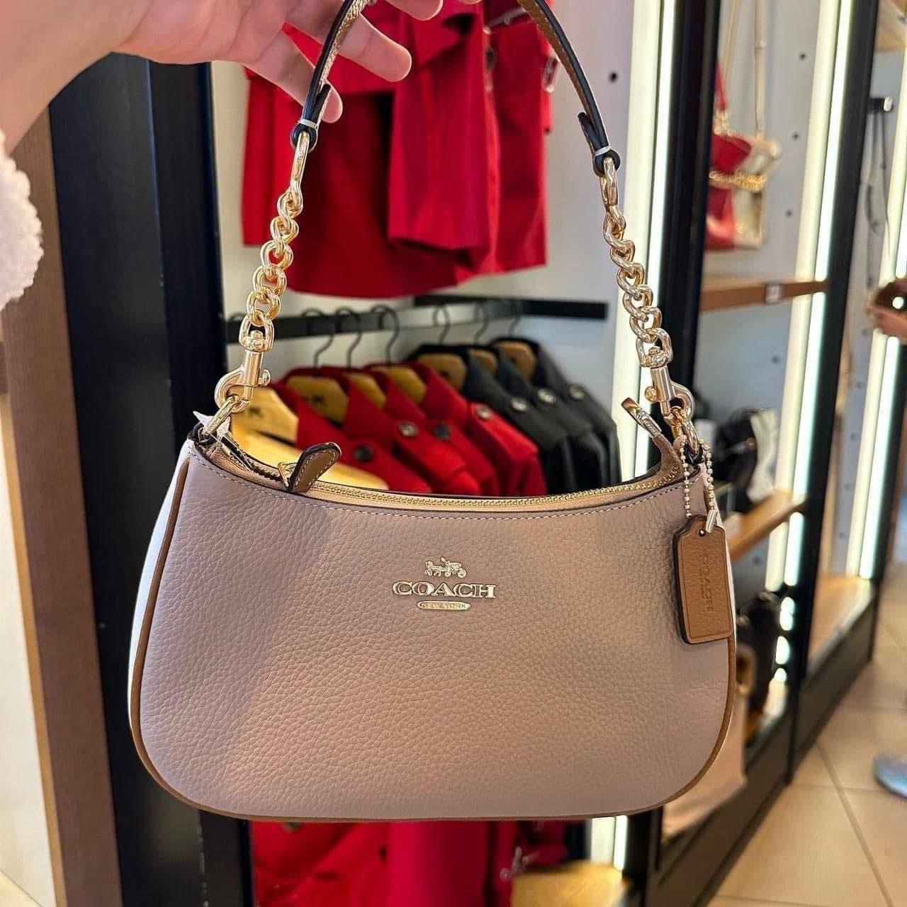 Túi Coach Teri Shoulder DS Pink/White