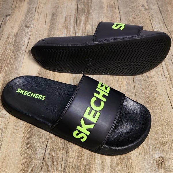 Dép Skechers Unisex Slide BS Black/Green