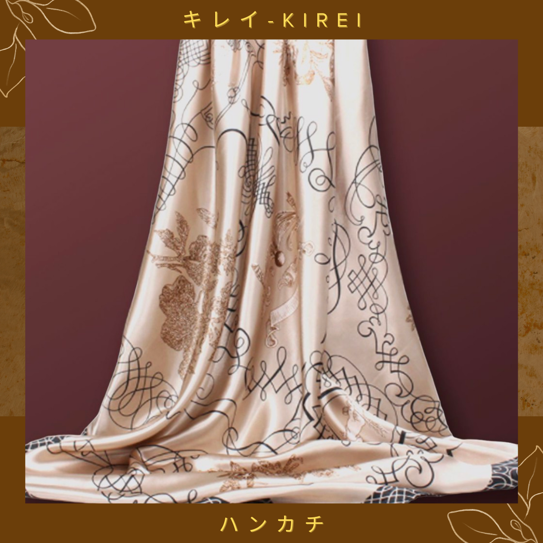 Satin silk scarf 13 CN Grey brown 2