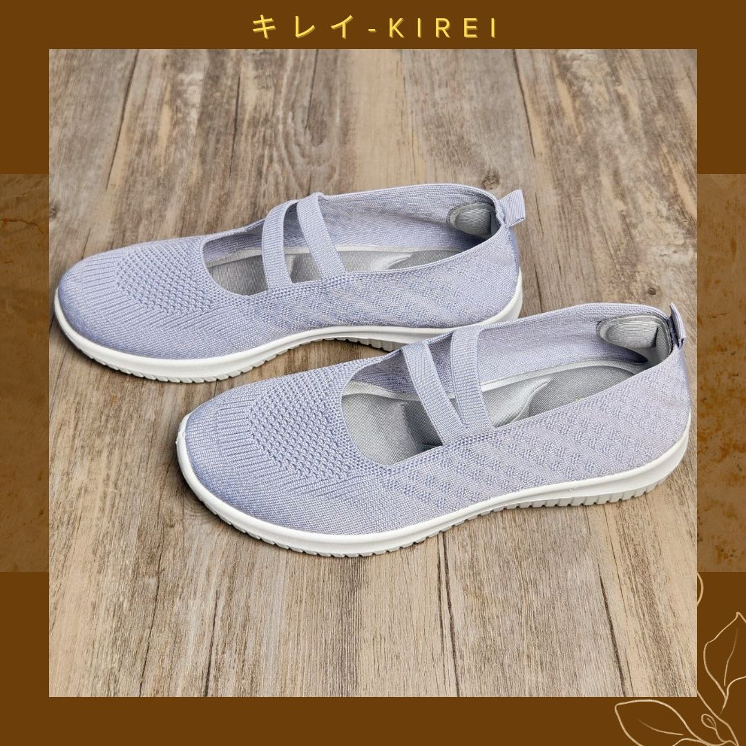 Giày Nhật búp bê Kirei walk straps knitted HD Xám