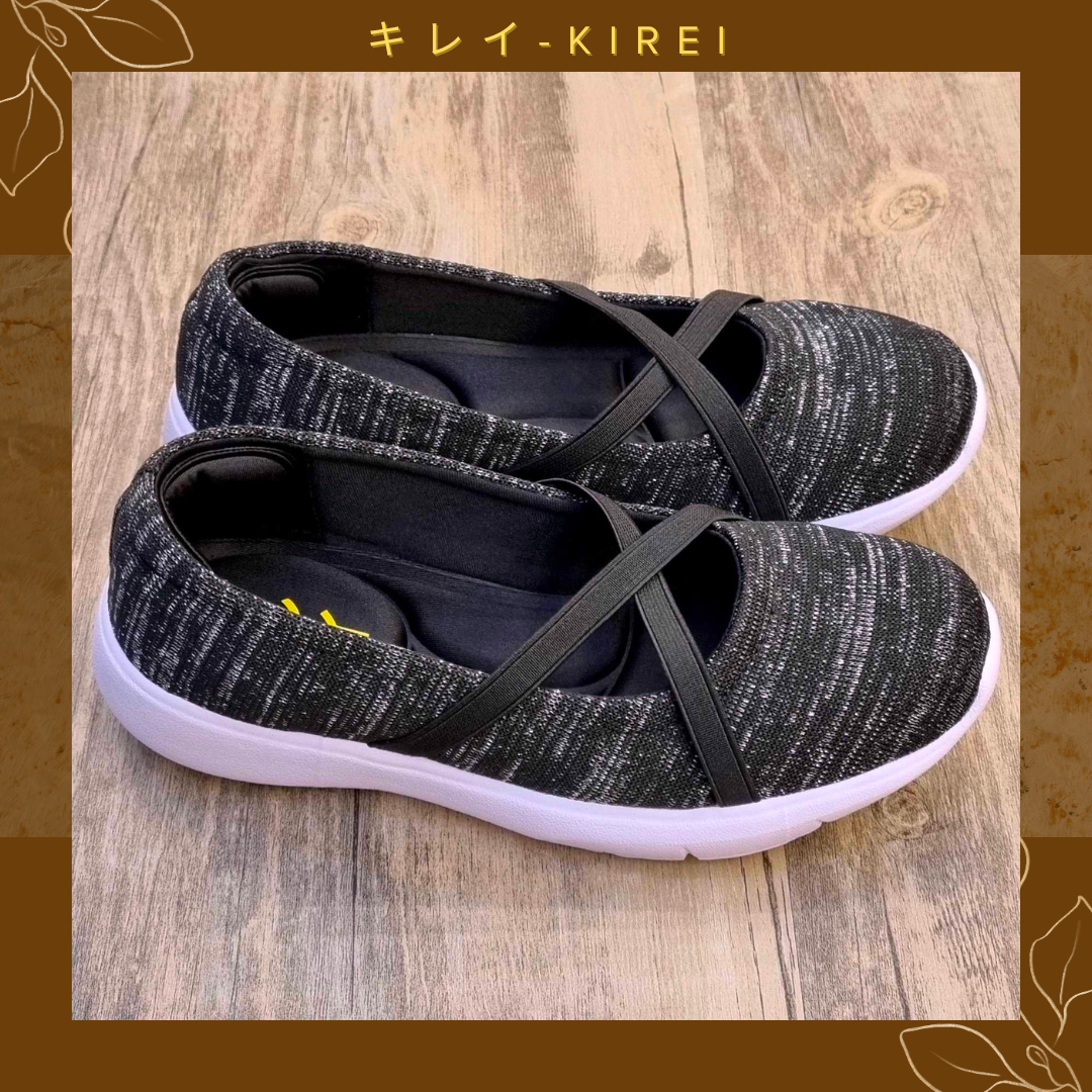 Giày Nhật búp bê Kirei breathable walk straps HD Đen