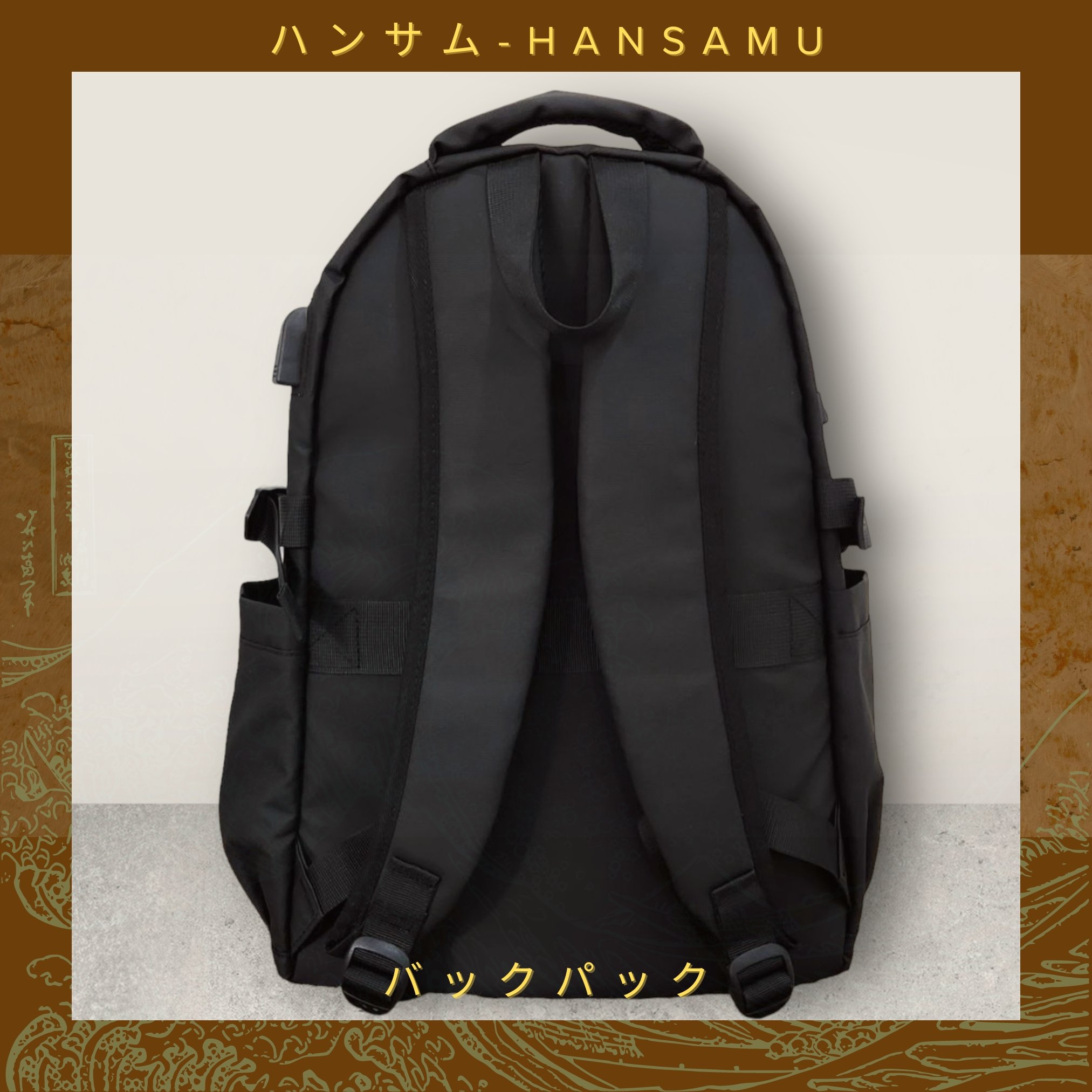 Hansamu versatile waterproof backpack CN Black