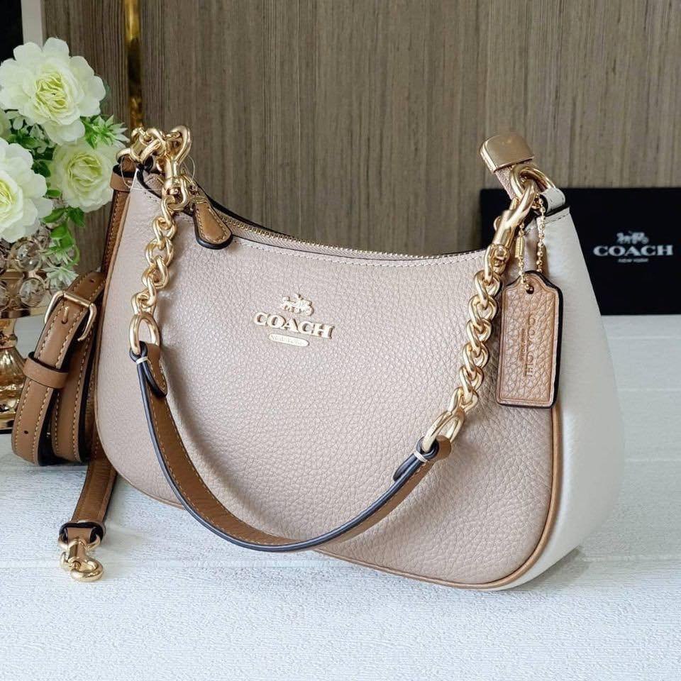 Túi Coach Teri Shoulder DS Pink/White