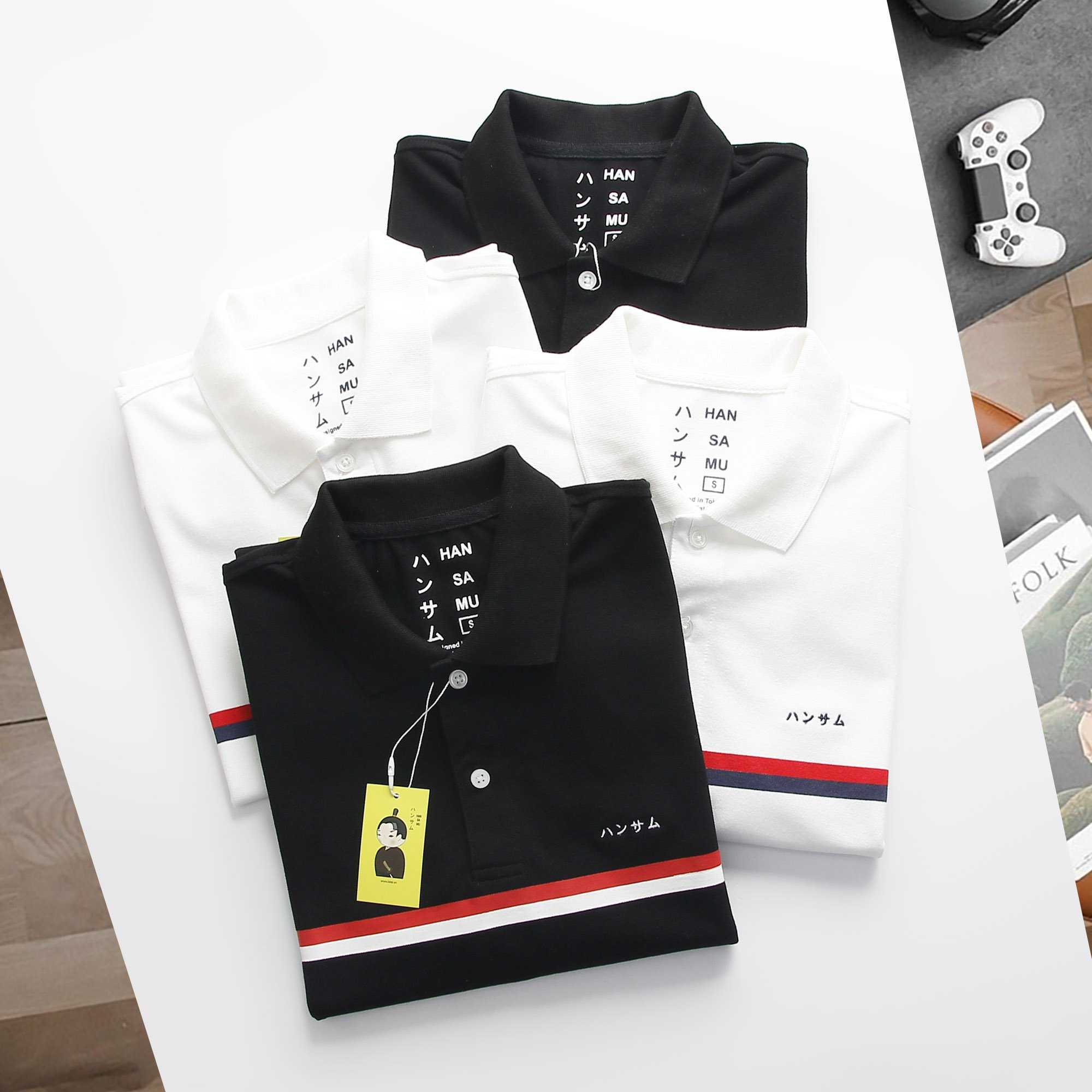 Hansamu tennis T-shirt 2 stripes JNT Black 4