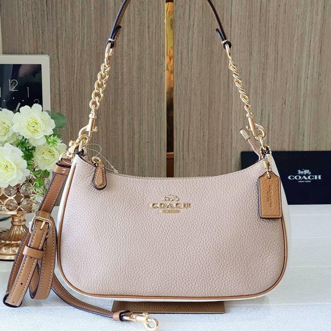 Túi Coach Teri Shoulder DS Pink/White
