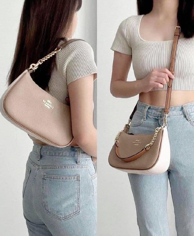 Túi Coach Teri Shoulder DS Pink/White