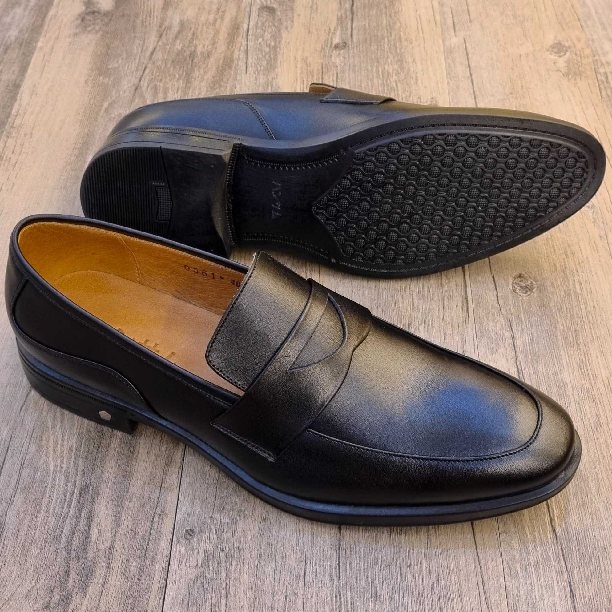 Hansamu penny leather shoes KT Black 3
