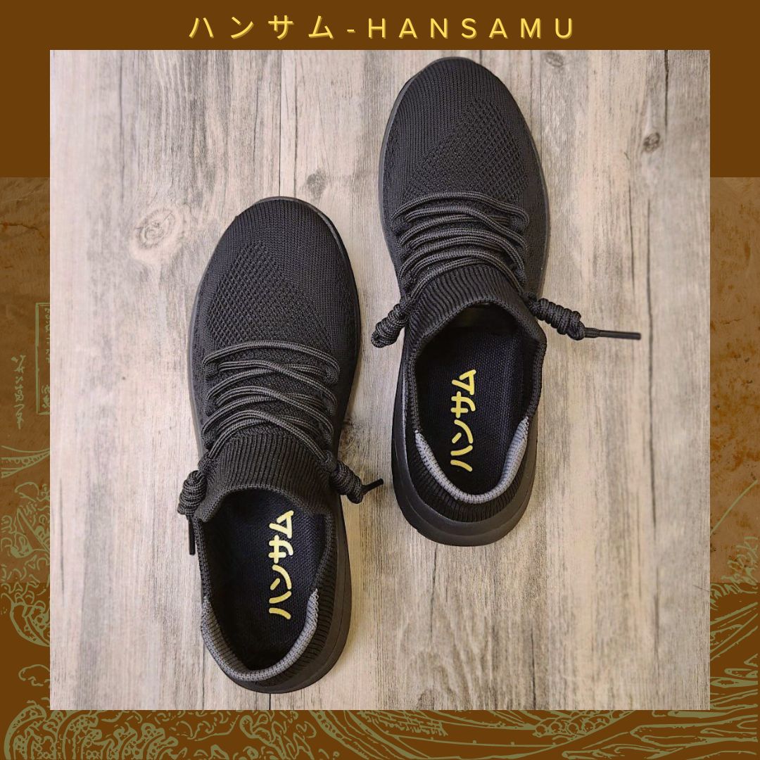 Giày thể thao Nhật Hansamu walk unisex HD Đen