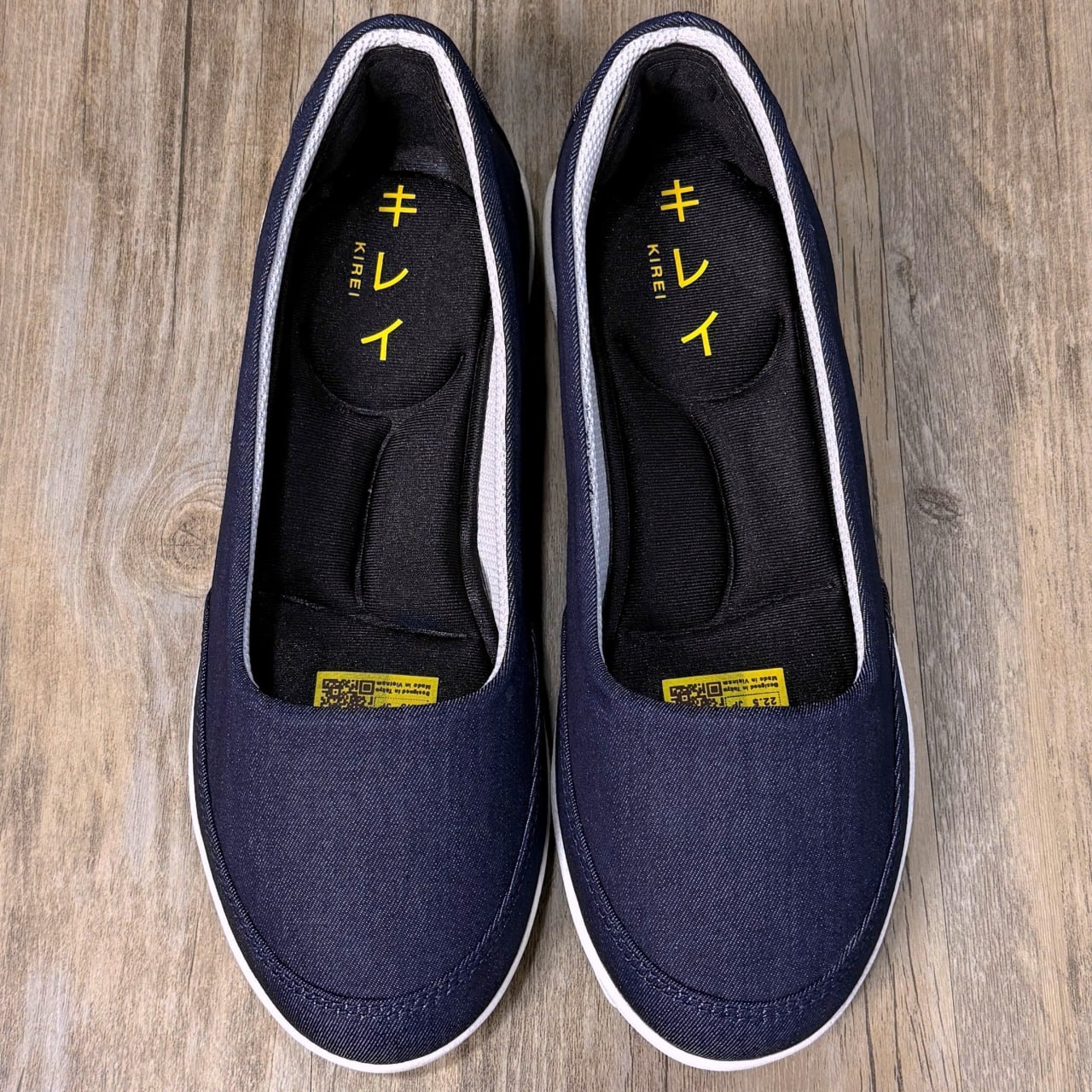 Giày Nhật búp bê Kirei walk canvas đế dẻo KH Xanh