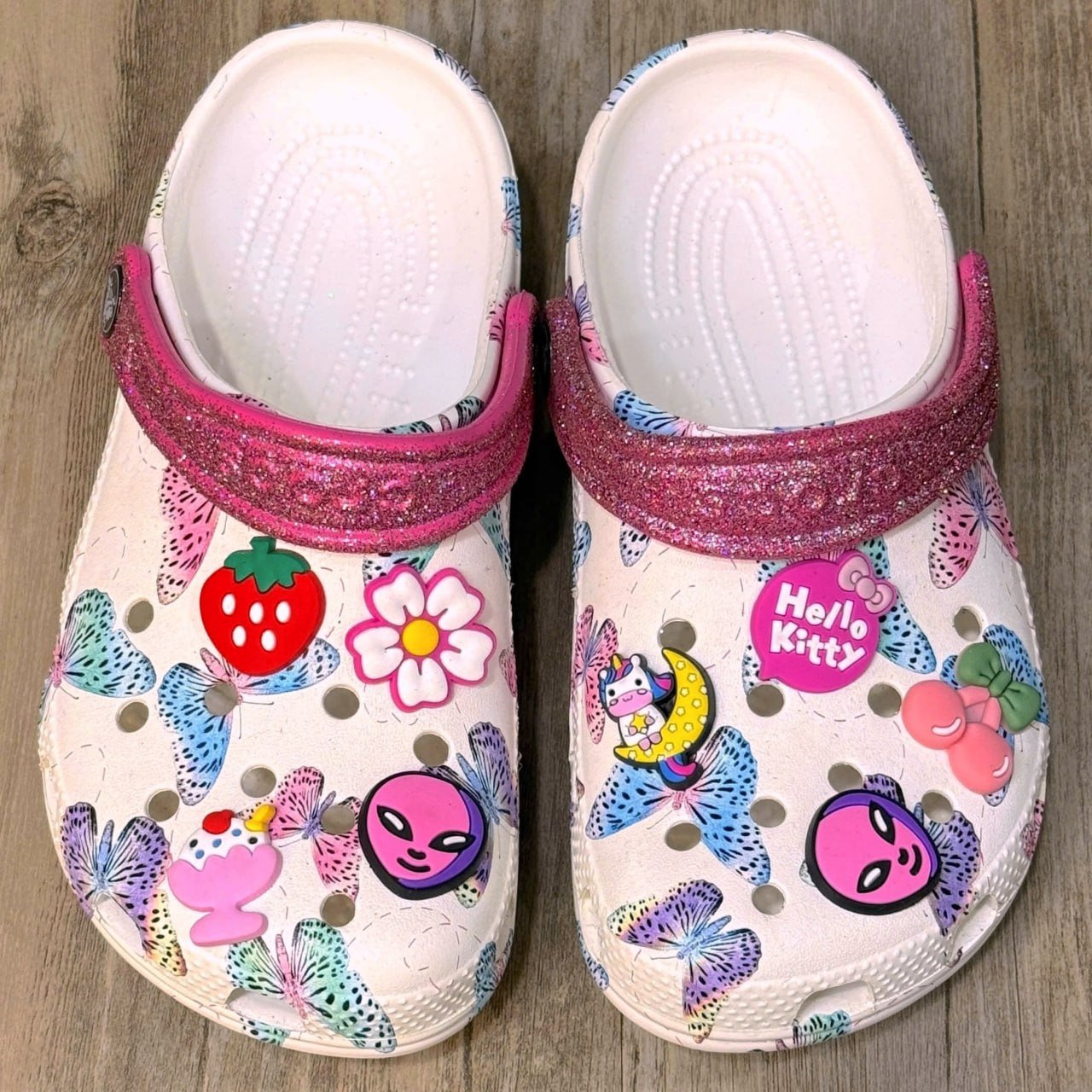 Dép Crocs Kid Clog Butterfly HN White