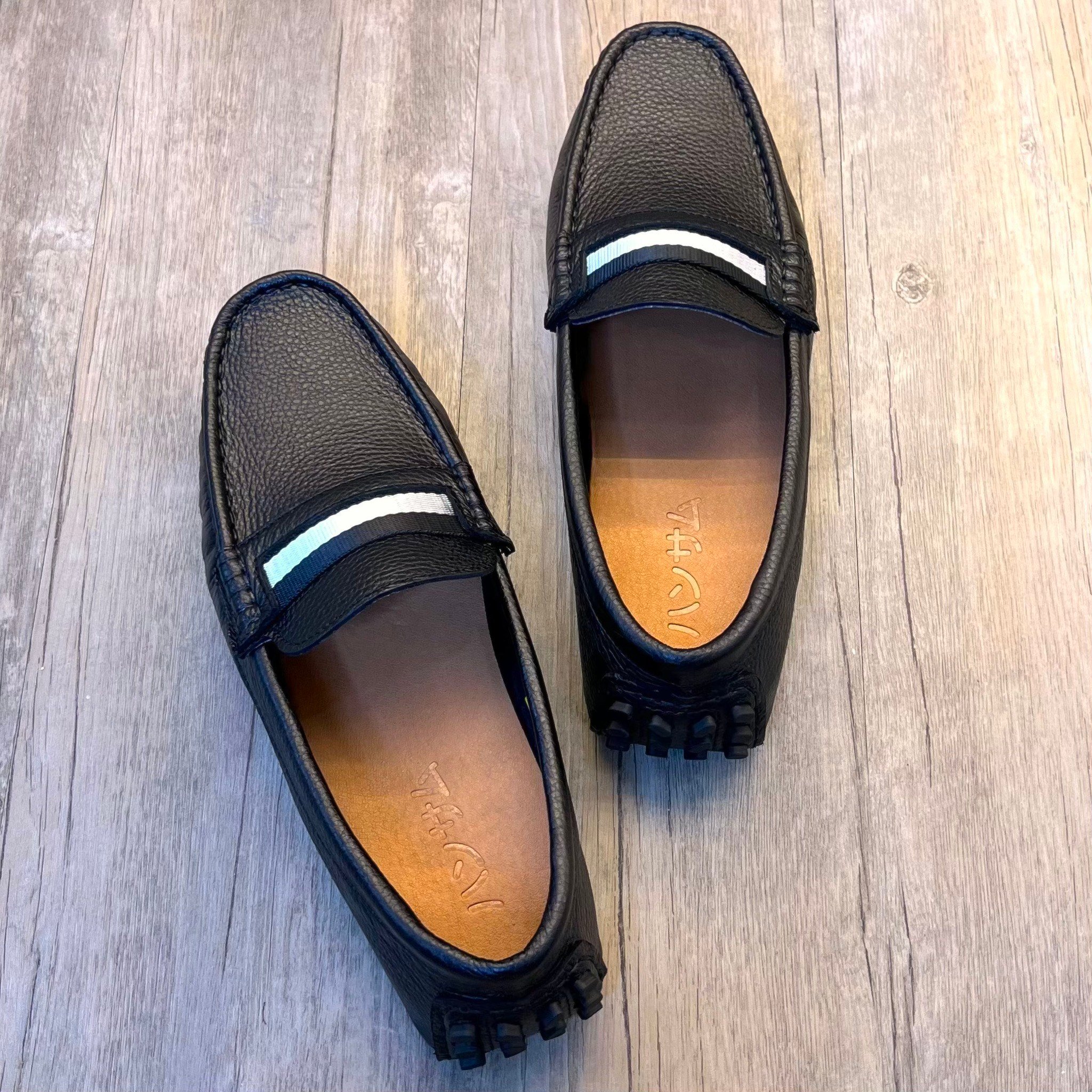 Giày Mọi Nhật Hansamu Penny Vải HO Black