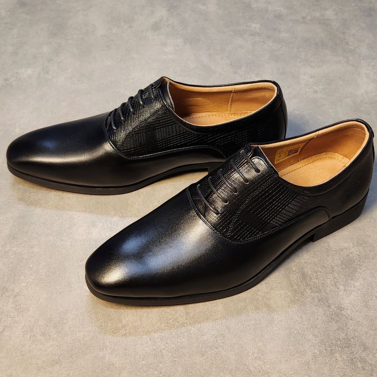 Giày tây Hansamu Emboss Oxford HI Đen