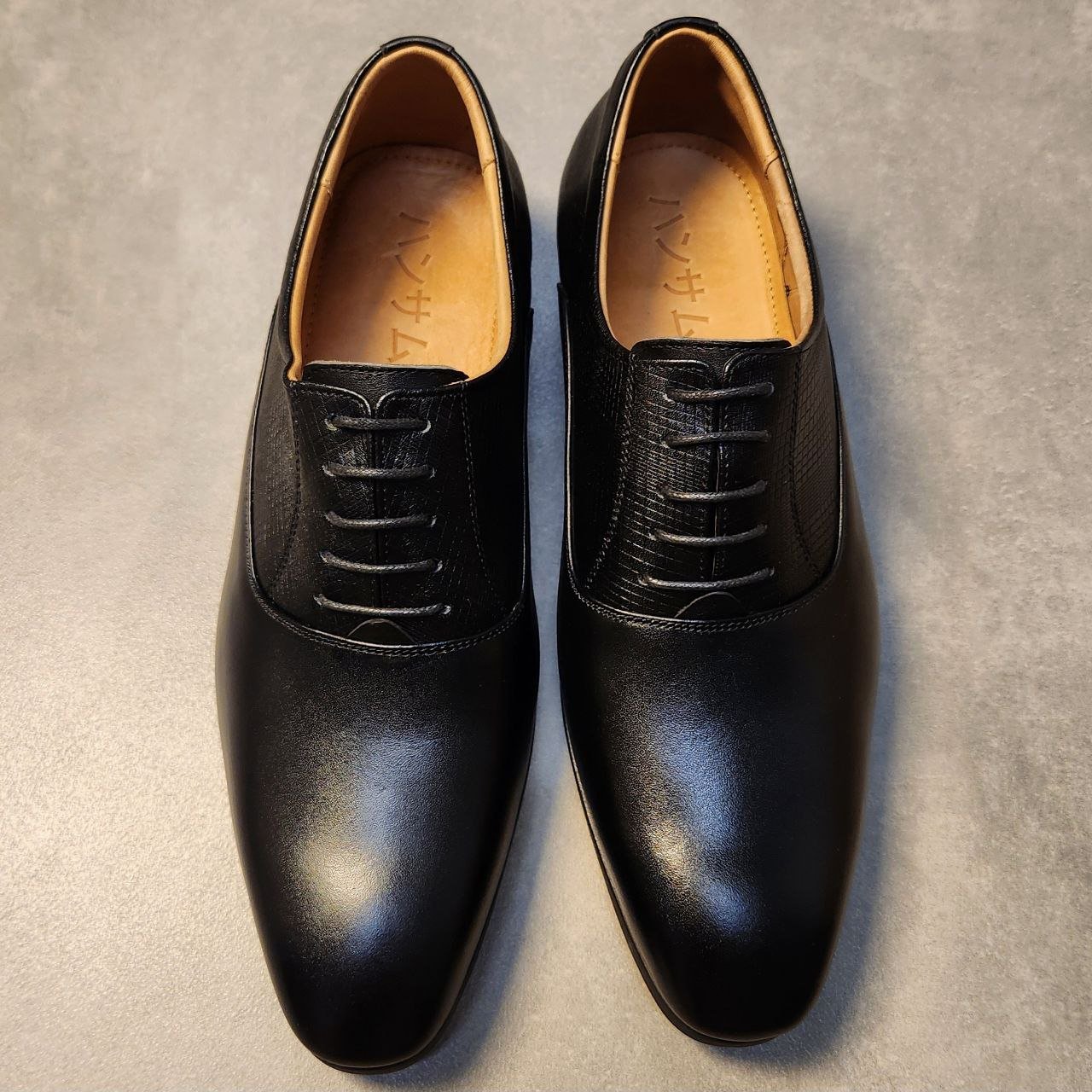 Giày tây Hansamu Emboss Oxford HI Đen