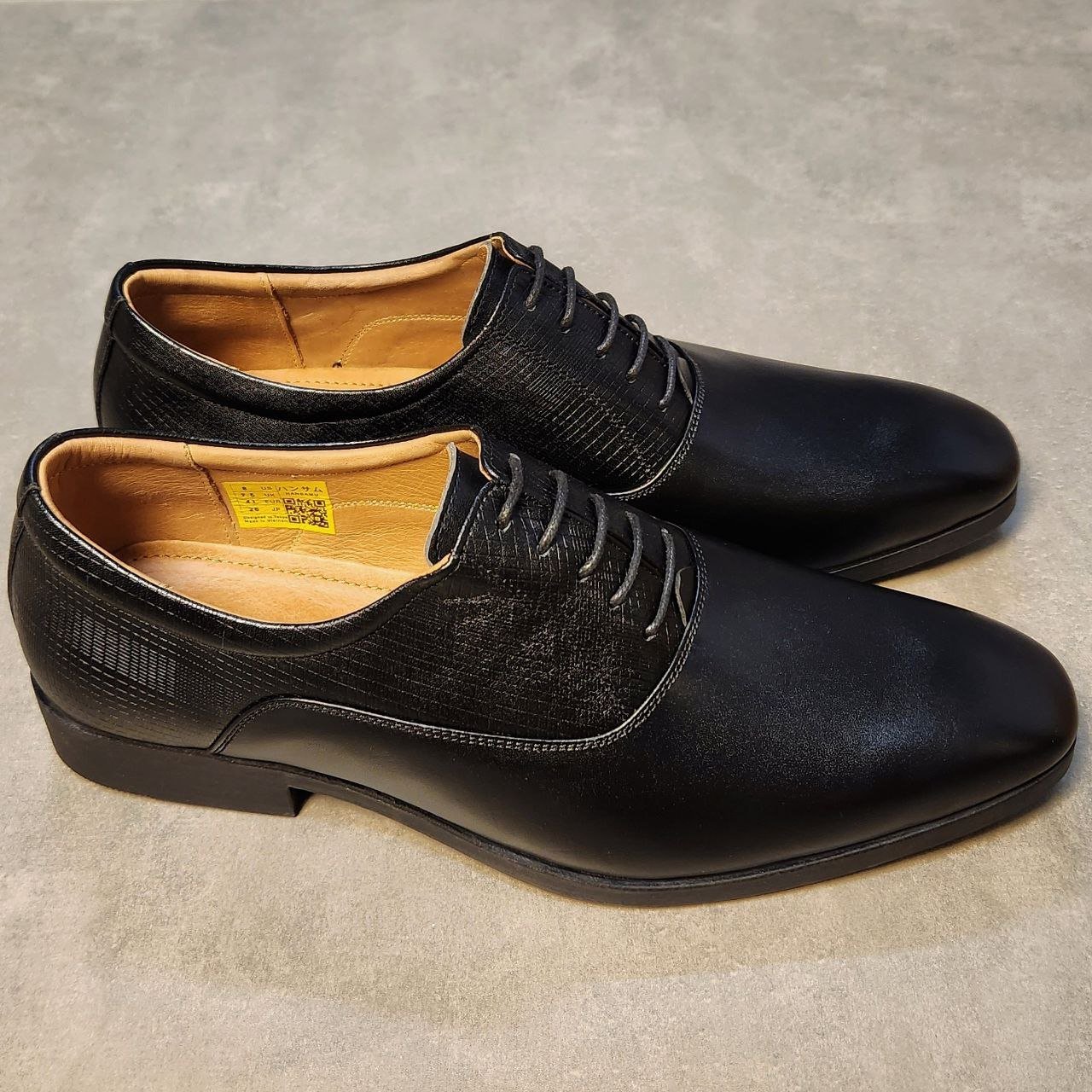 Giày tây Hansamu Emboss Oxford LA Đen