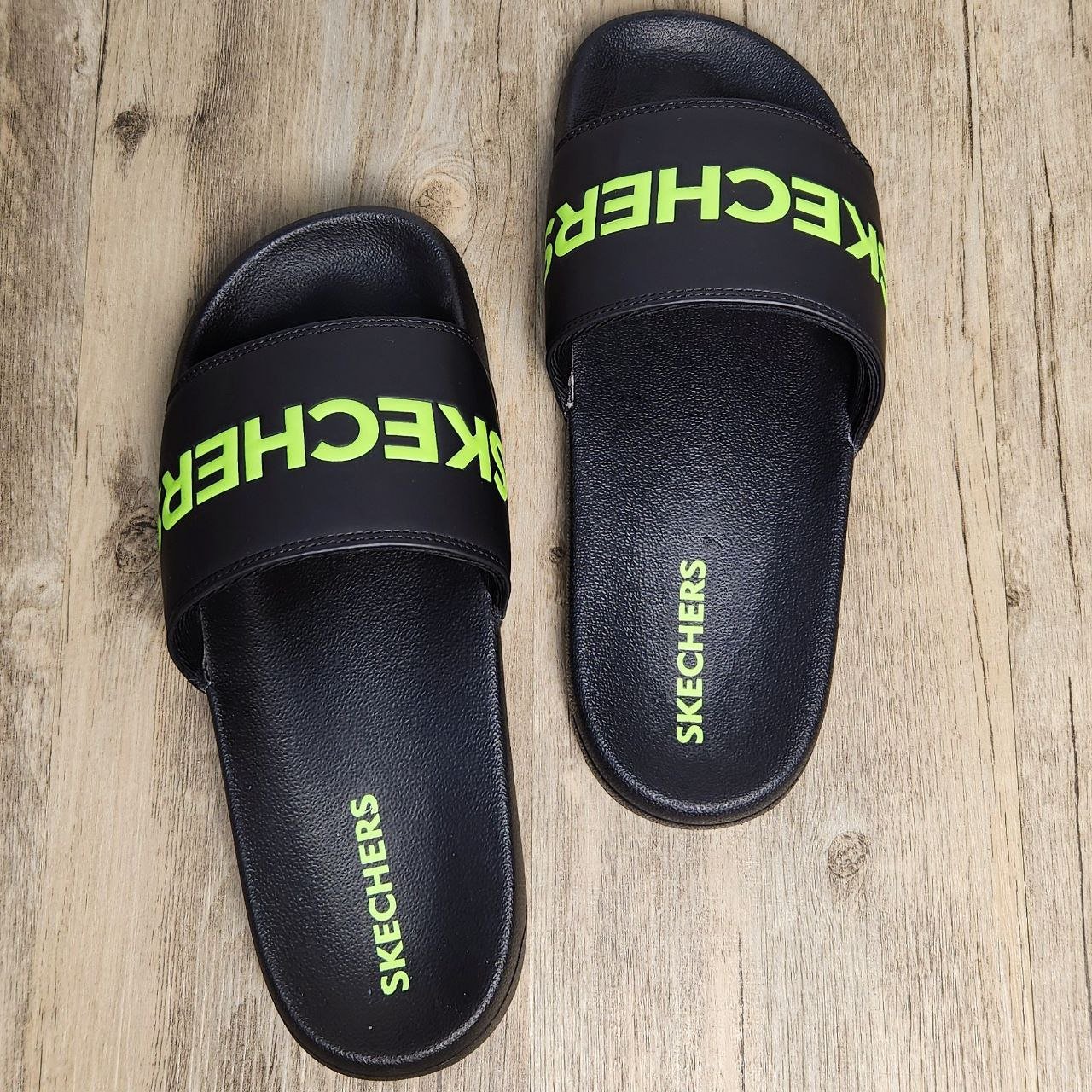 Dép Skechers Unisex Slide BS Black/Green