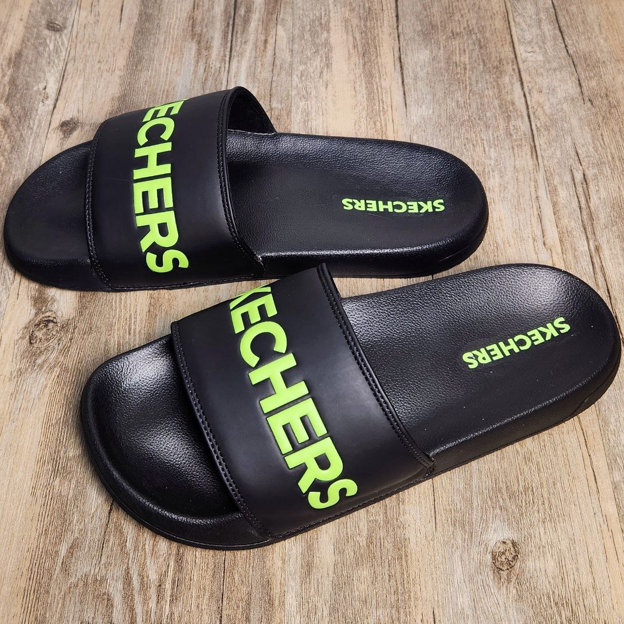 Dép Skechers Unisex Slide BS Black/Green