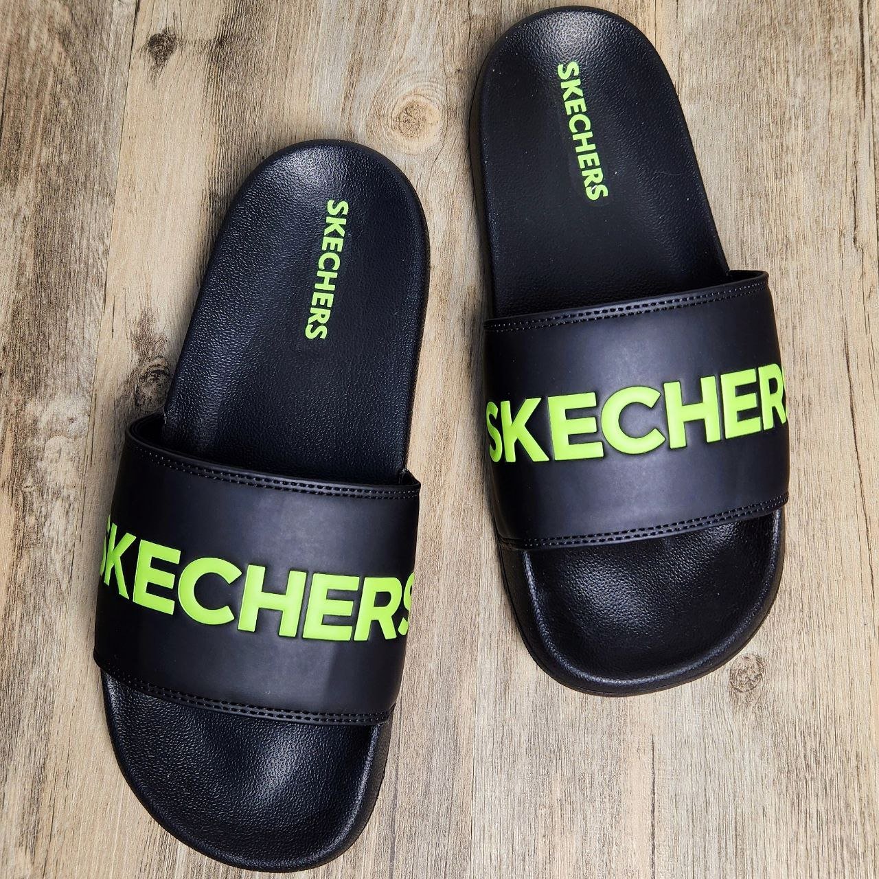 Dép Skechers Unisex Slide BS Black/Green