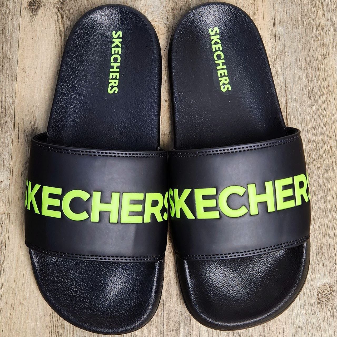 Dép Skechers Unisex Slide BS Black/Green