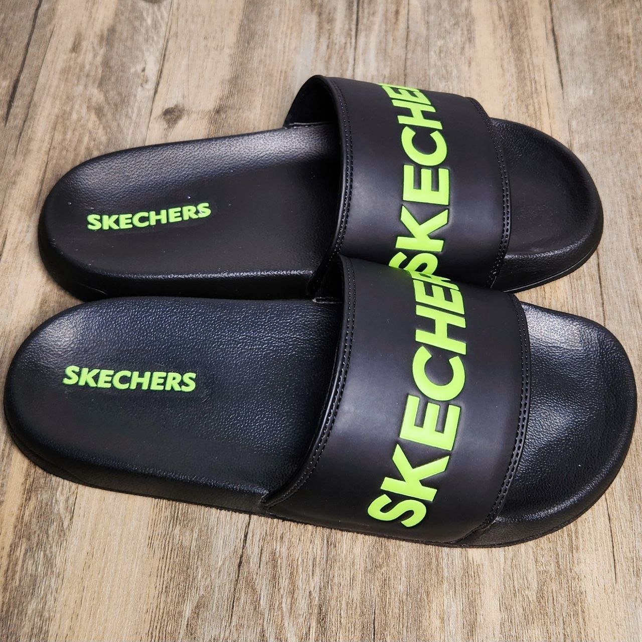 Dép Skechers Unisex Slide BS Black/Green