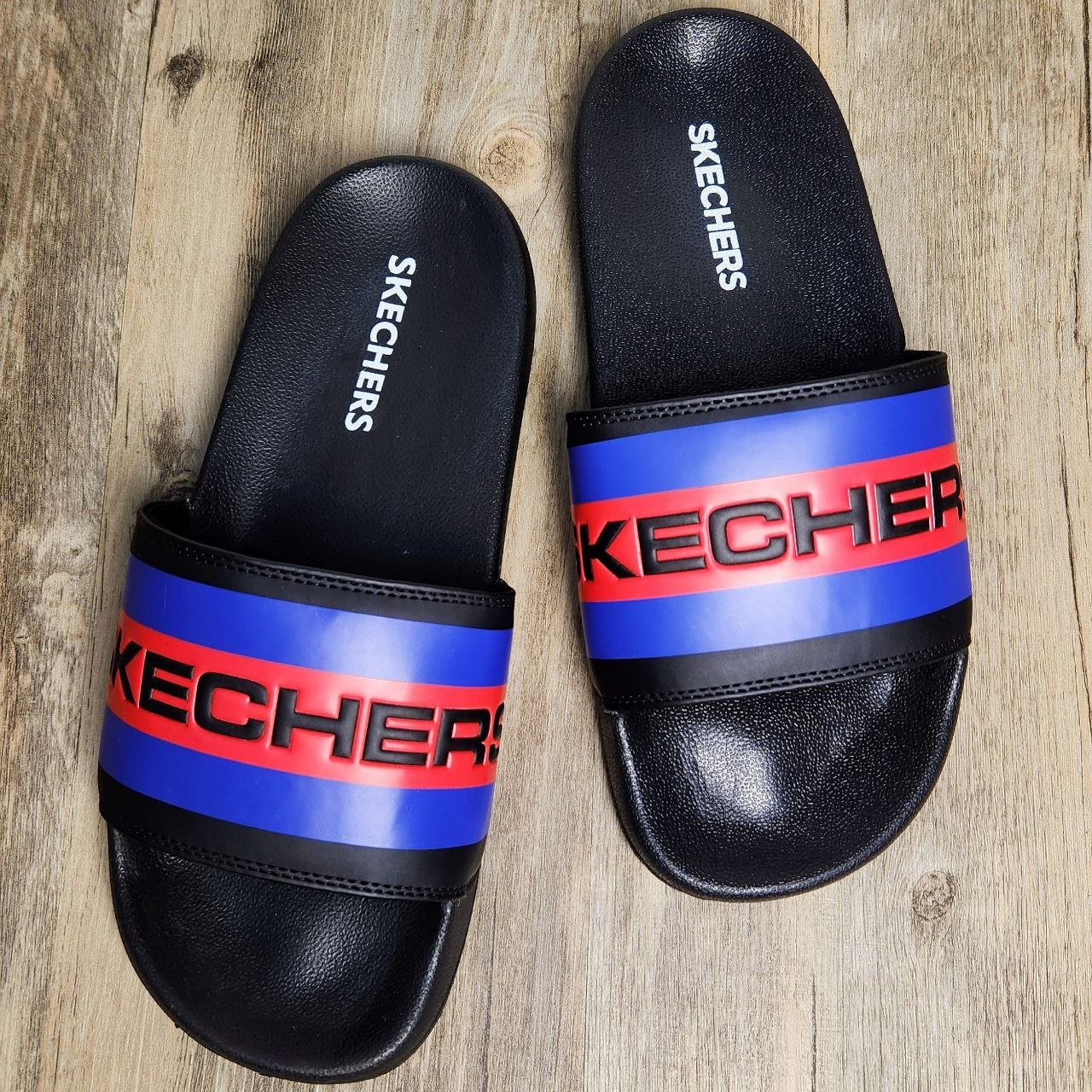 Dép Skechers Unisex Slide BS Black/Red