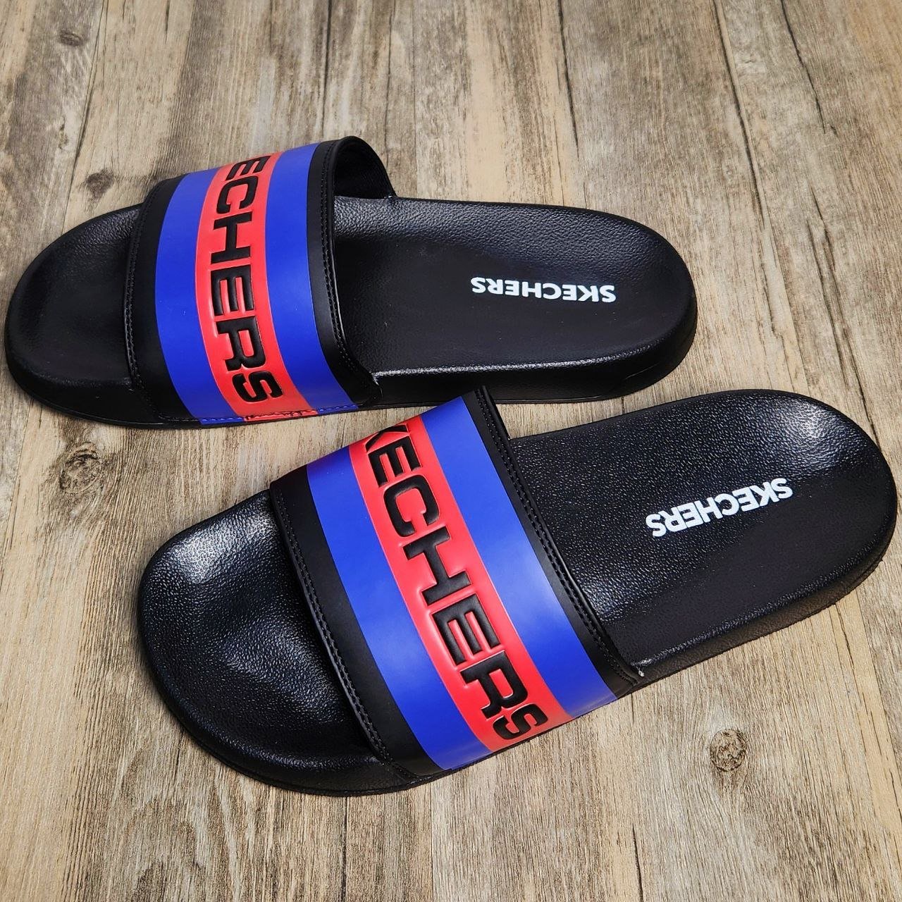 Dép Skechers Unisex Slide BS Black/Red