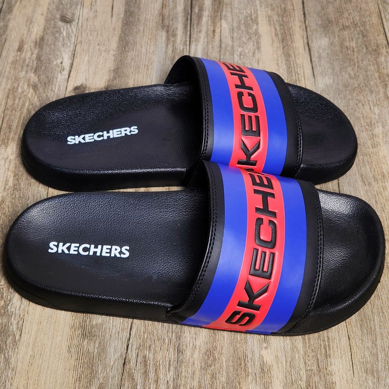 Dép Skechers Unisex Slide BS Black/Red