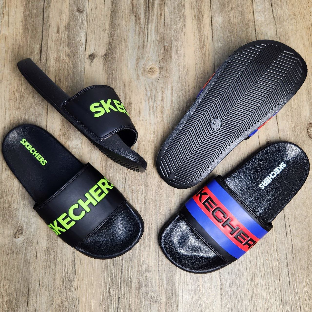 Dép Skechers Unisex Slide BS Black/Red