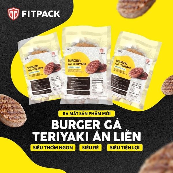 BURGER Gà Teriyaki ăn liền Fitpack 150g