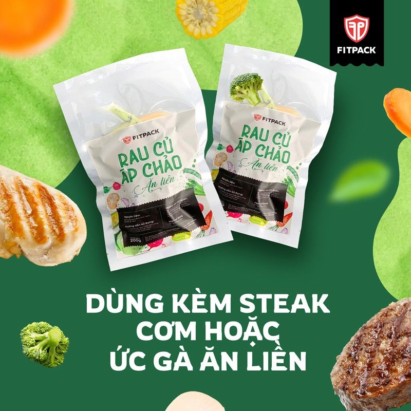 Rau Củ Áp Chảo Eatclean ăn liền Fitpack