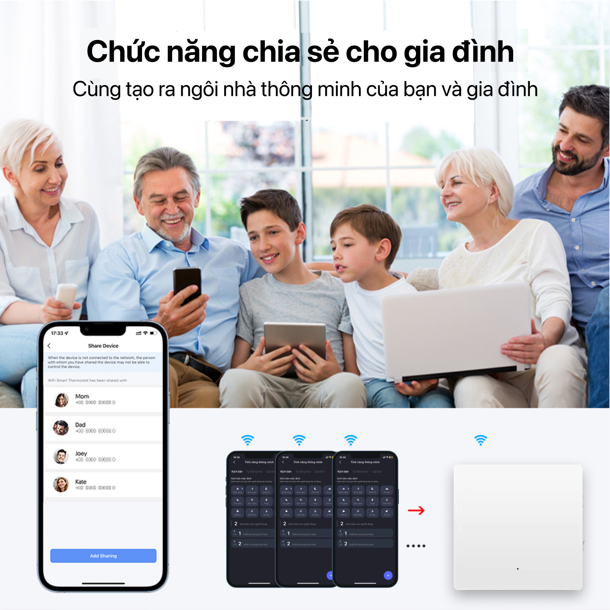  Công Tắc Cảnh Thông Minh 1 Nút 