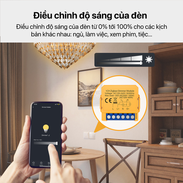  Module Dimmer Đèn AC-AC 80W 