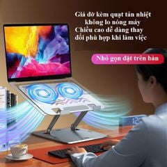 Giá đỡ Laptop kim loại xếp gọn kèm quạt L017
