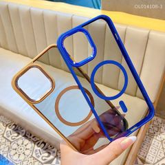 Ốp IP 15 Pro Max Likgus lưng trong đen magsafe viền màu