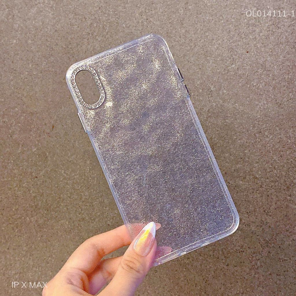 Ốp IP Xs Max lưng cứng nhủ kim tuyến camera đính đá