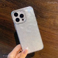 Ốp IP 12/12 Pro 6.1 lưng cứng nhủ kim tuyến camera đính đá