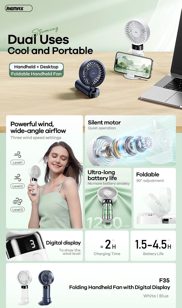 Quạt cầm tay Remax F35