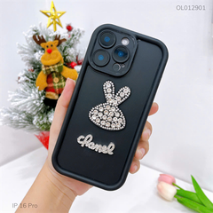 Ốp IP 16 Pro dẻo dính đá thỏ Charnel