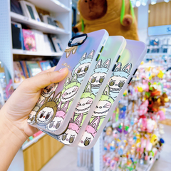 Ốp IP 7+/8+ lưng phản quang Labubu nâu giữa