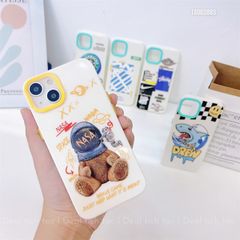 ** Ốp IP 13 Pro dẻo trắng nhiều hình Logo nút màu