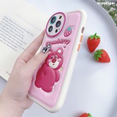 ** Ốp IP 14 Pro da phồng Lotso Strawberry