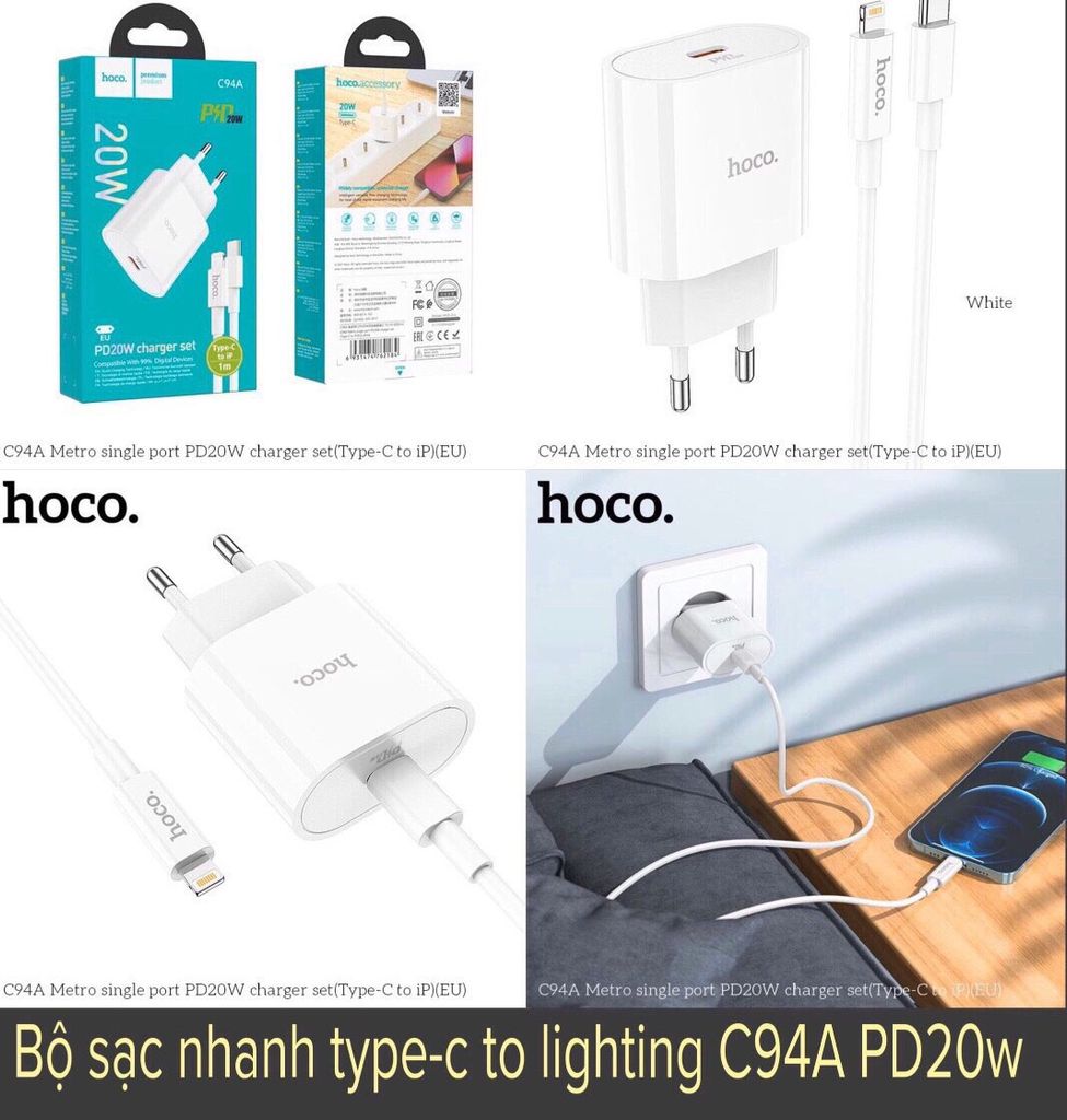 Bộ sạc Lightning Hoco C94a PD 20W